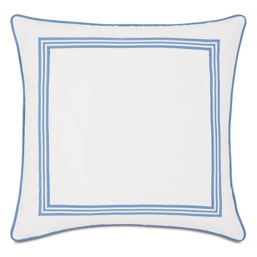 Willa 20x20 Outdoor Pillow, White/Blue 1 Willa 20x20 Outdoor Pillow, White/Blue