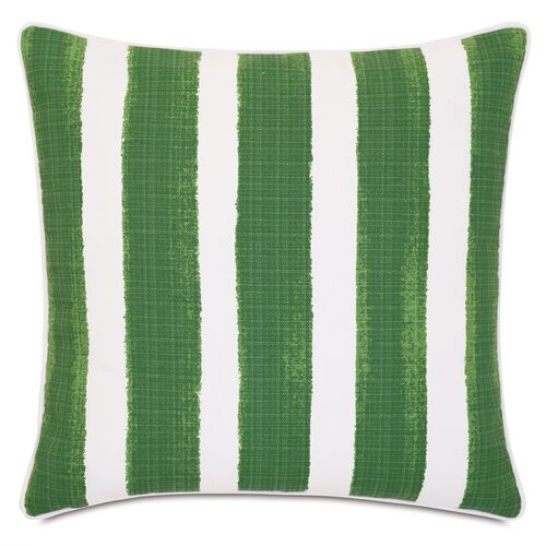 Pergola Outdoor Pillow, Basil/White
