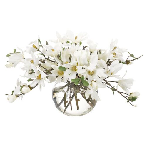29" Magnolia in Vase, Faux 1 29" Magnolia in Vase, Faux