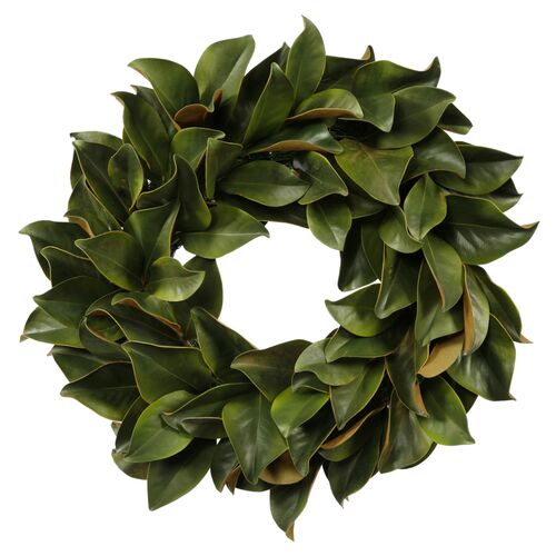 24" Magnolia Leaf Wreath, Faux