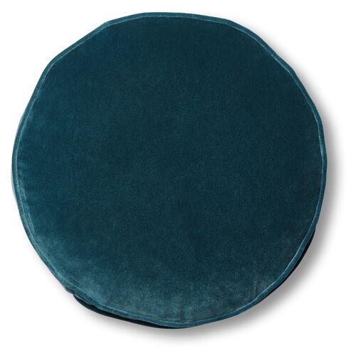 Claire 16x16 Disc Pillow, Teal Velvet 1 Claire 16x16 Disc Pillow, Teal Velvet