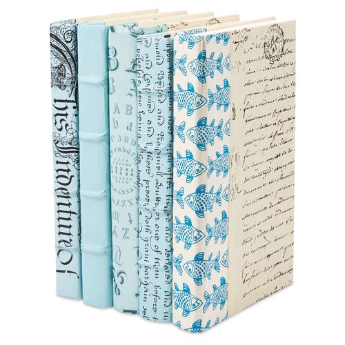S/5 Designer Books, Light Blue 1 S/5 Designer Books, Light Blue
