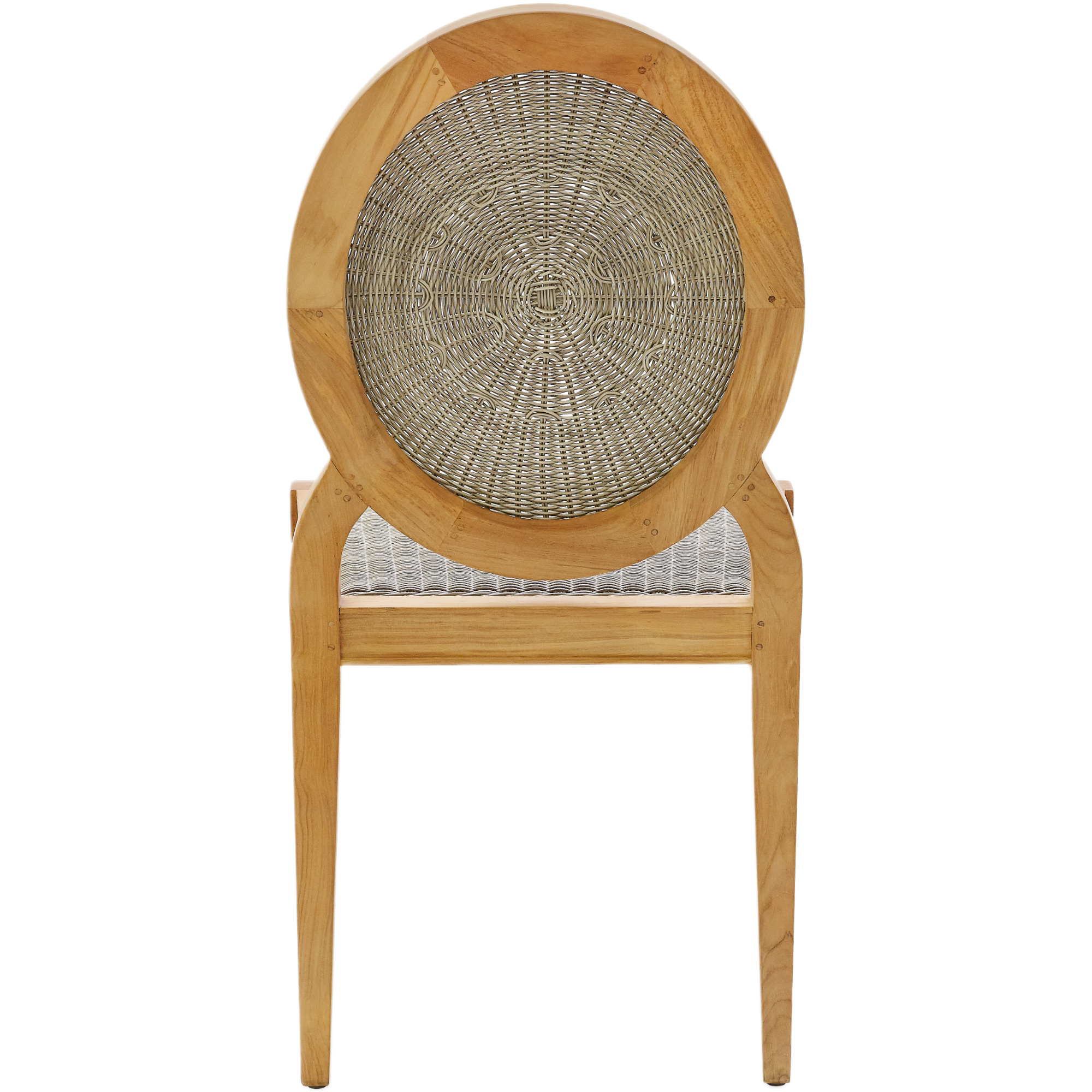 Louis Outdoor Teak Rattan Dining Chair, Natural/Brown 5 Louis Outdoor Teak Rattan Dining Chair, Natural/Brown
