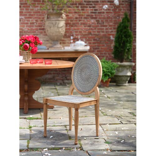 Louis Outdoor Teak Rattan Dining Chair, Natural/Brown 6 Louis Outdoor Teak Rattan Dining Chair, Natural/Brown