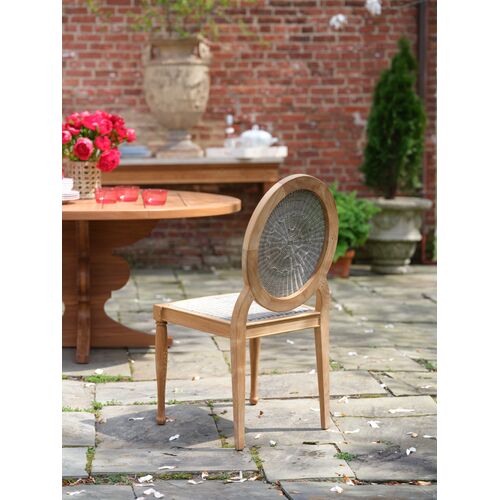 Louis Outdoor Teak Rattan Dining Chair, Natural/Brown 7 Louis Outdoor Teak Rattan Dining Chair, Natural/Brown