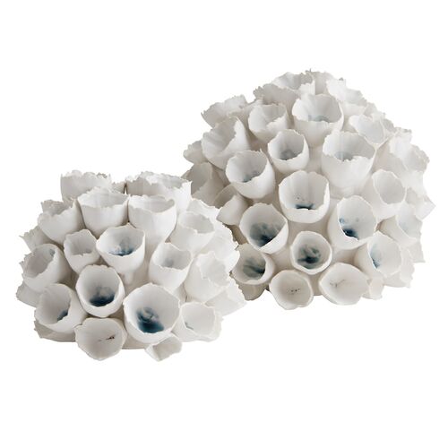 S/2 Dakota Porcelain Vases, White 1 S/2 Dakota Porcelain Vases, White