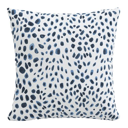 Washed Cheetah Pillow, Washed Cheetah Navy