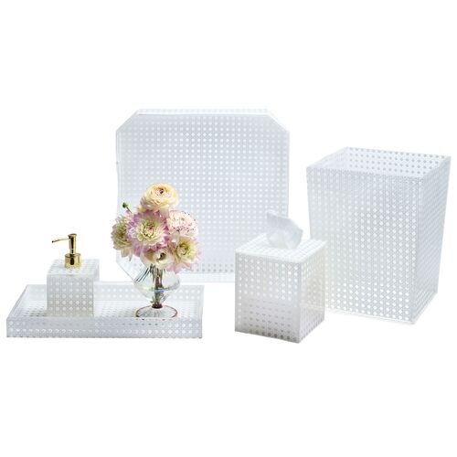 Reed Vanity 14.5" x 7.5" Acrylic Tray 4 Reed Vanity 14.5" x 7.5" Acrylic Tray