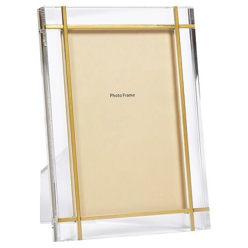 Lucite Gold Inlay Picture Frame, Gold 1 Lucite Gold Inlay Picture Frame, Gold