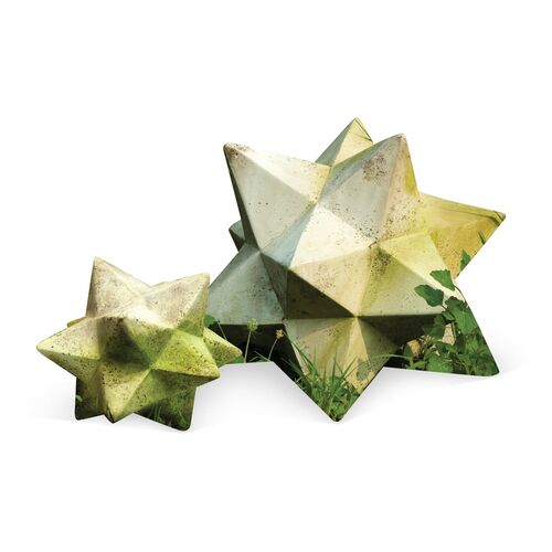 22" Zinc Star, White Moss 2 22" Zinc Star, White Moss