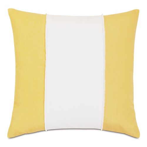 Zuri 20x20 Outdoor Pillow, Yellow/White 1 Zuri 20x20 Outdoor Pillow, Yellow/White