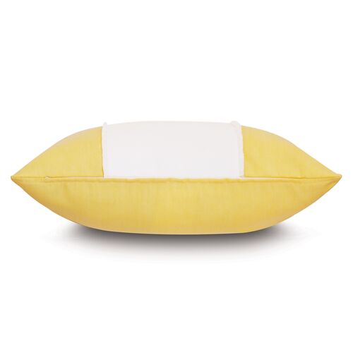 Zuri 20x20 Outdoor Pillow, Yellow/White 3 Zuri 20x20 Outdoor Pillow, Yellow/White