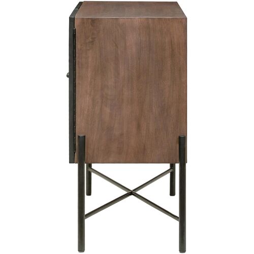 Mariposa 2-Door Iron/Wood Cabinet, Brown/Black 6 Mariposa 2-Door Iron/Wood Cabinet, Brown/Black