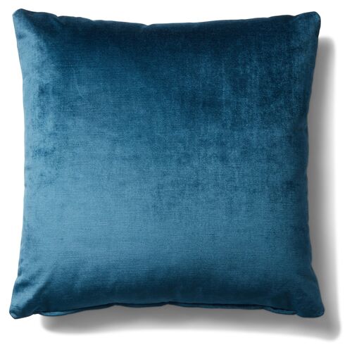 Hazel Pillow, Prussian Blue Velvet 1 Hazel Pillow, Prussian Blue Velvet