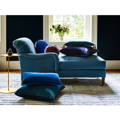 Hazel Pillow, Prussian Blue Velvet 4 Hazel Pillow, Prussian Blue Velvet