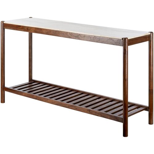 Yiliana Marble Top Console Table, Brown 1 Yiliana Marble Top Console Table, Brown