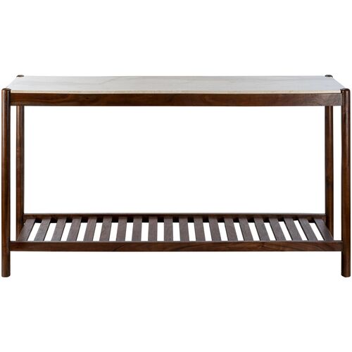 Yiliana Marble Top Console Table, Brown 2 Yiliana Marble Top Console Table, Brown