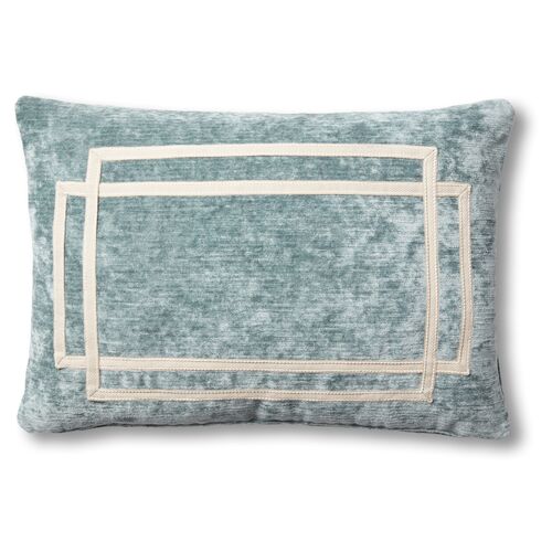 Sam 15x23 Lumbar Pillow, Blue Velvet 1 Sam 15x23 Lumbar Pillow, Blue Velvet
