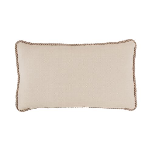 Asher Geometric Cord Lumbar Pillow, Stone/Bisque 2 Asher Geometric Cord Lumbar Pillow, Stone/Bisque