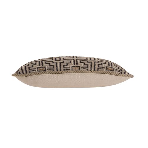 Asher Geometric Cord Lumbar Pillow, Stone/Bisque 3 Asher Geometric Cord Lumbar Pillow, Stone/Bisque