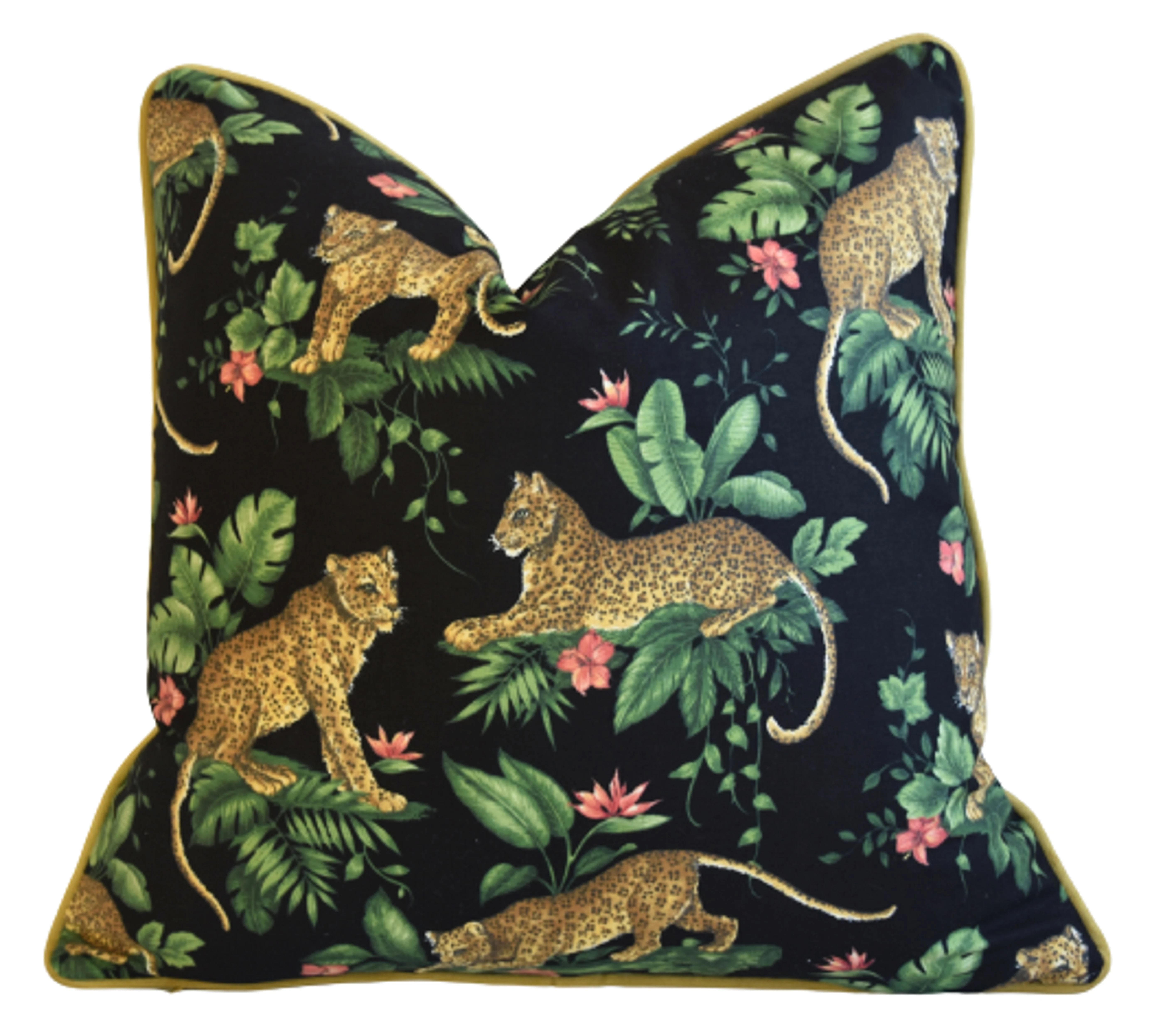 Jungle Leopard Cheetah Floral Pillow 1 Jungle Leopard Cheetah Floral Pillow
