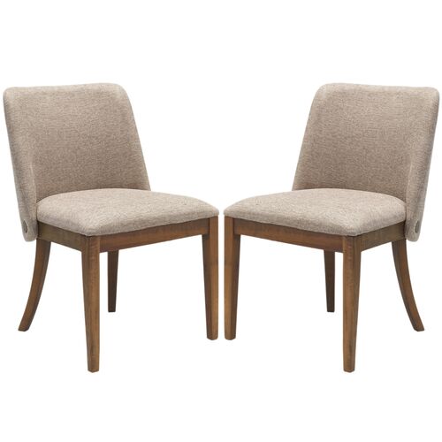 S/2 Lucan Upholstered Dining Side Chairs, Wheat/Brown 1 S/2 Lucan Upholstered Dining Side Chairs, Wheat/Brown