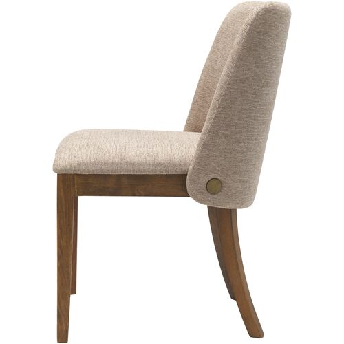 S/2 Lucan Upholstered Dining Side Chairs, Wheat/Brown 4 S/2 Lucan Upholstered Dining Side Chairs, Wheat/Brown