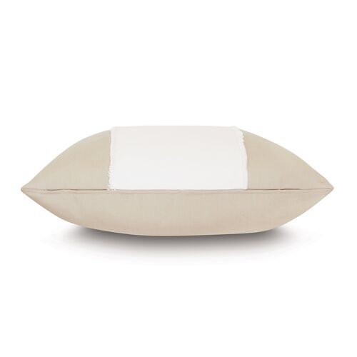 Zuri 20x20 Outdoor Pillow, Sand/White 3 Zuri 20x20 Outdoor Pillow, Sand/White