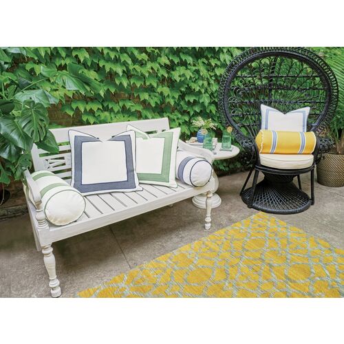 Zuri 20x20 Outdoor Pillow, Sand/White 5 Zuri 20x20 Outdoor Pillow, Sand/White