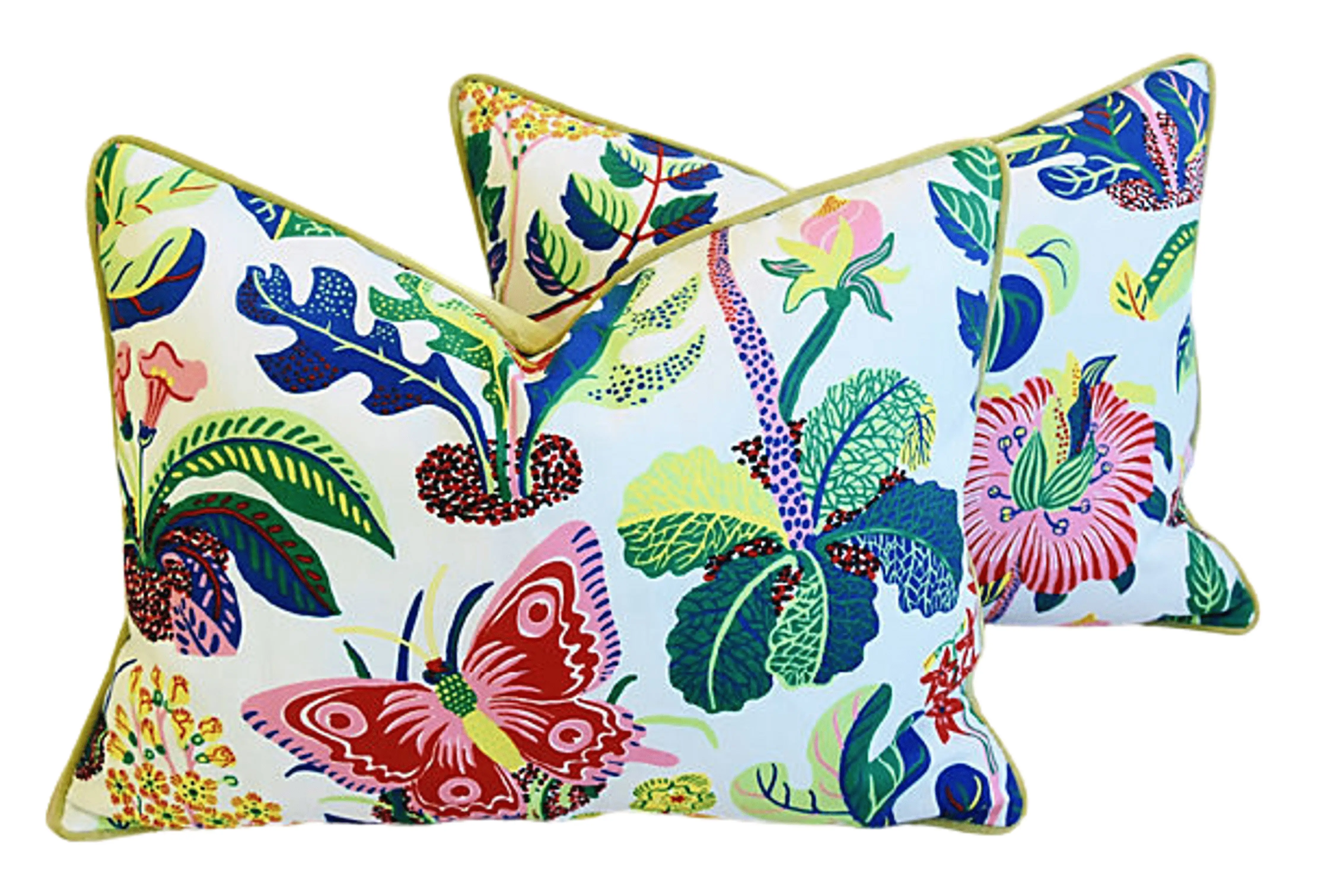 Schumacher Exotic Butterfly Pillows, Pr 2 Schumacher Exotic Butterfly Pillows, Pr