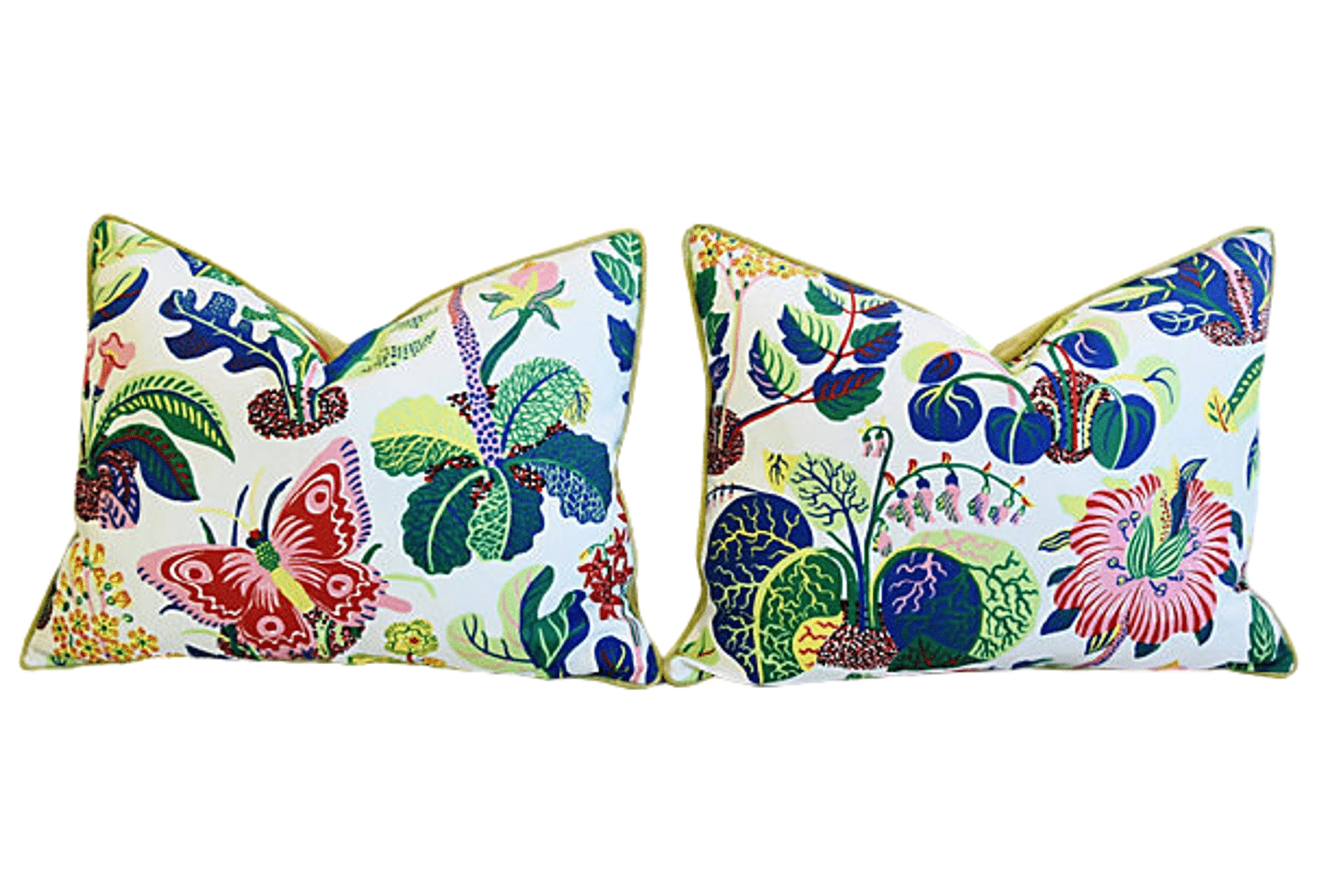 Schumacher Exotic Butterfly Pillows, Pr 3 Schumacher Exotic Butterfly Pillows, Pr