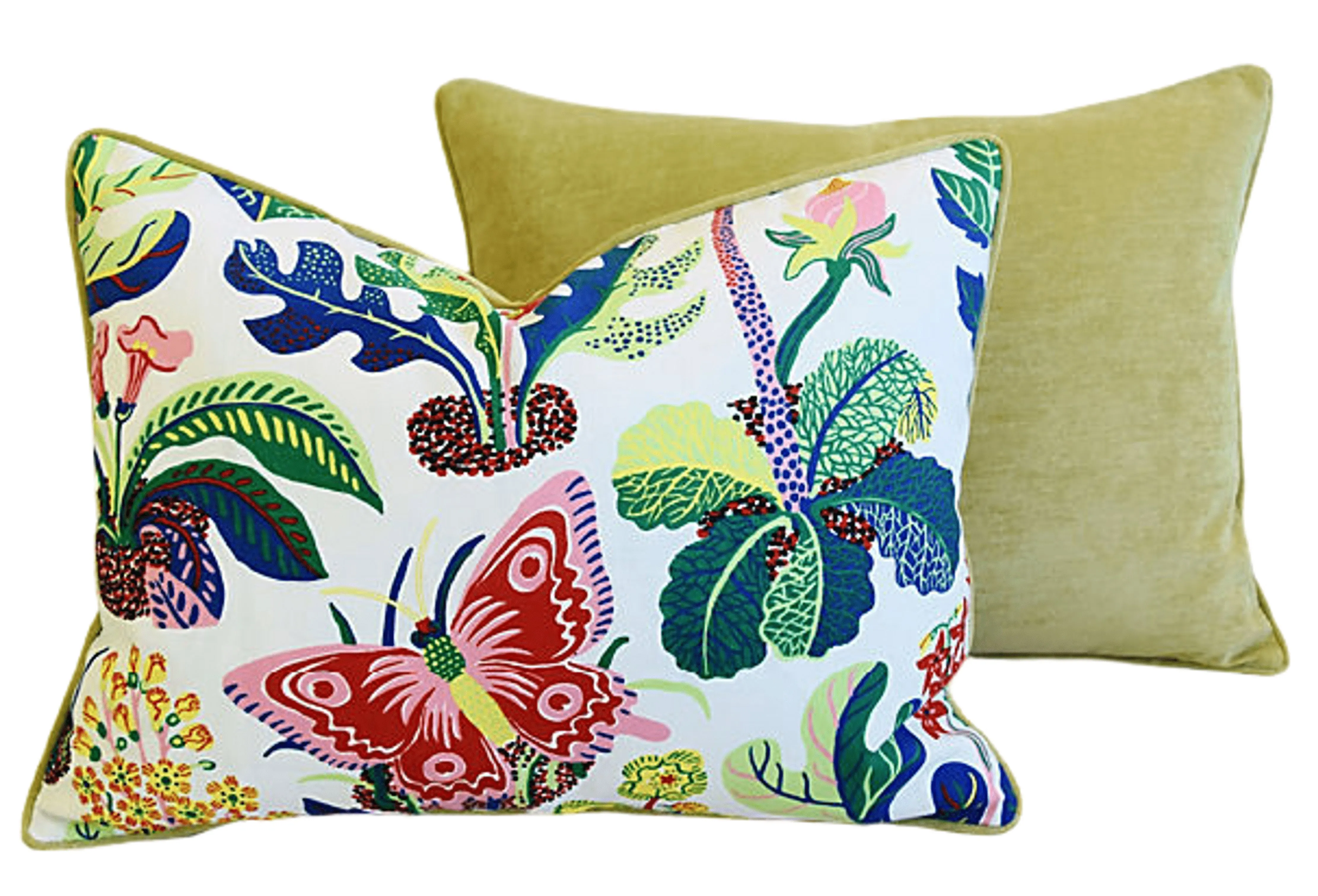 Schumacher Exotic Butterfly Pillows, Pr 4 Schumacher Exotic Butterfly Pillows, Pr