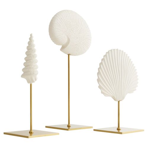 S/3 Shell Sculpture, White 9 S/3 Shell Sculpture, White