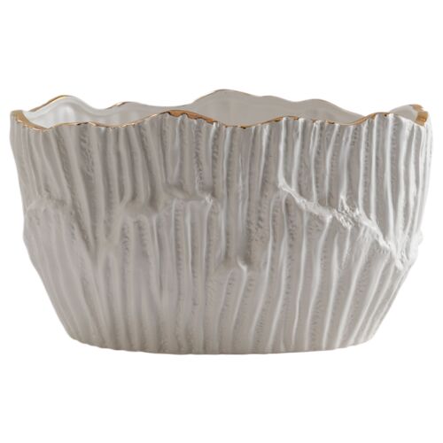 Havana Oval Planter, White 1 Havana Oval Planter, White