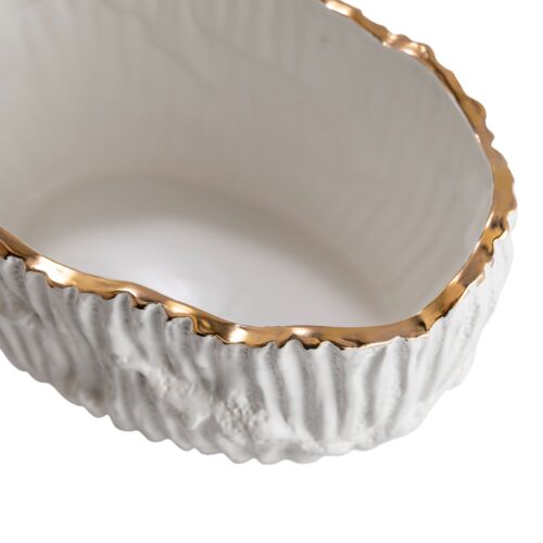 Havana Oval Planter, White 2 Havana Oval Planter, White