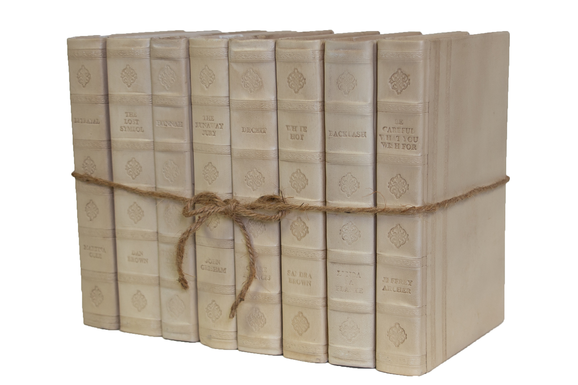 1-Foot Leather Book Bundle, Ivory