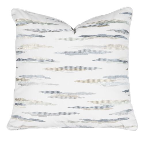 Cordelia Cloud Woven Pillow, White/Gray 1 Cordelia Cloud Woven Pillow, White/Gray