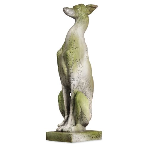 30" Whippet Dog, White Moss 1 30" Whippet Dog, White Moss