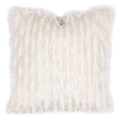 Jadis 22x22 Faux Fur Pillow, White 1 Jadis 22x22 Faux Fur Pillow, White