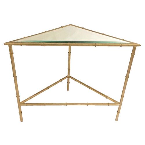 Triangle Side Table, Champagne Silver 1 Triangle Side Table, Champagne Silver