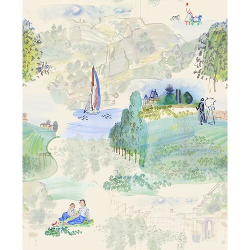 Reve de Paris Wallpaper, Green 1 Reve de Paris Wallpaper, Green