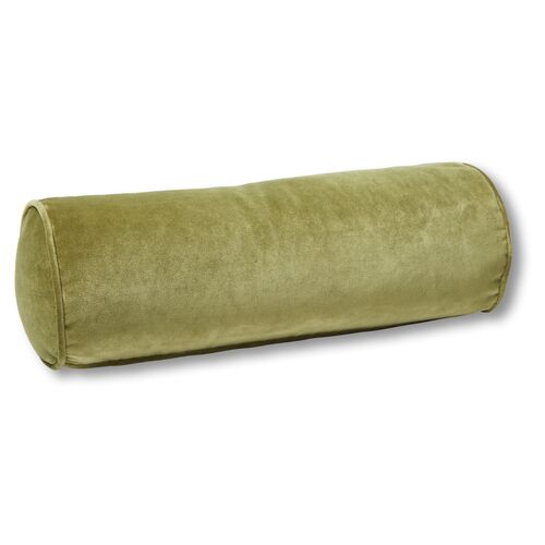 Anne Bolster Pillow, Moss Velvet 1 Anne Bolster Pillow, Moss Velvet