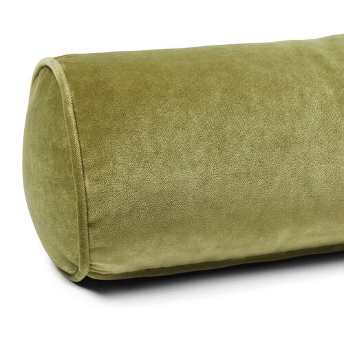 Anne Bolster Pillow, Moss Velvet 3 Anne Bolster Pillow, Moss Velvet