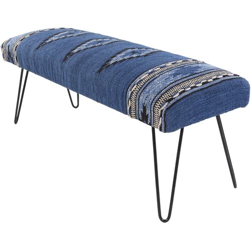 Zynnia Hand-Woven Patterned Cotton Bench