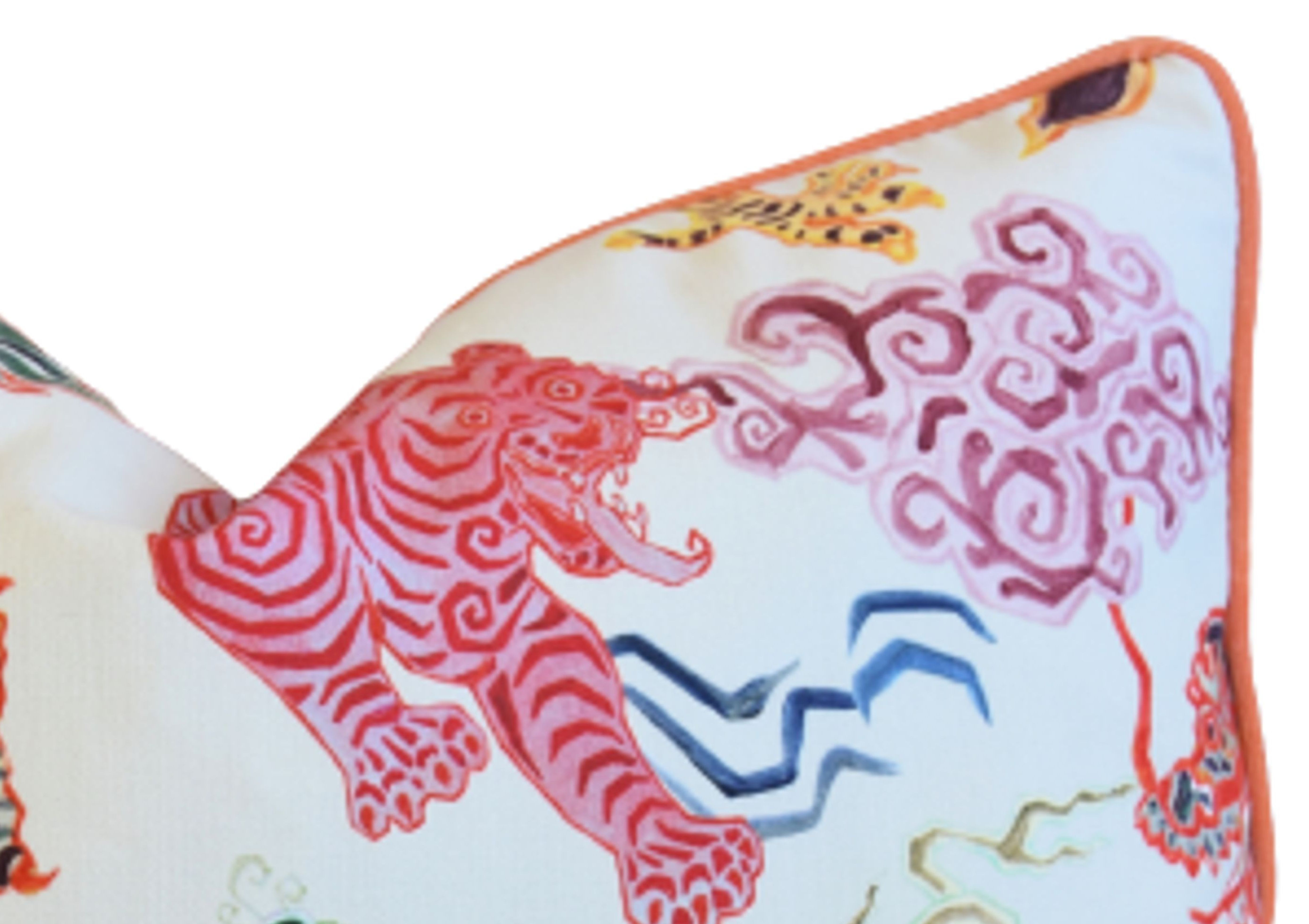Chinoiserie Asian Colorful Dragon Pillow 8 Chinoiserie Asian Colorful Dragon Pillow