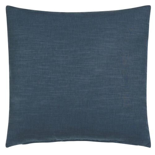 Oceane Embroidered Pillow, Navy/White 2 Oceane Embroidered Pillow, Navy/White
