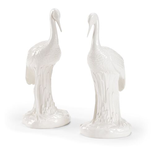 S/2 Heron Tall Figures, White 1 S/2 Heron Tall Figures, White