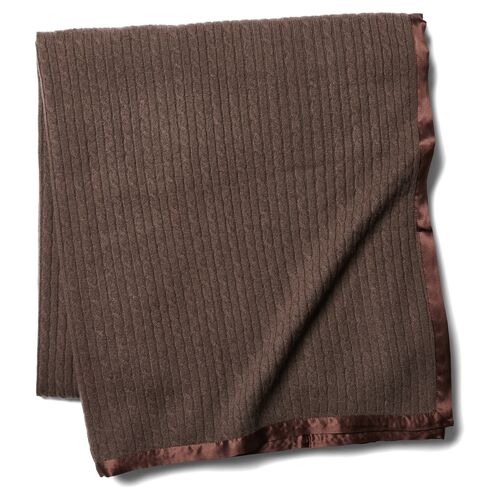 Cashmere Link Throw, Mocha 1 Cashmere Link Throw, Mocha