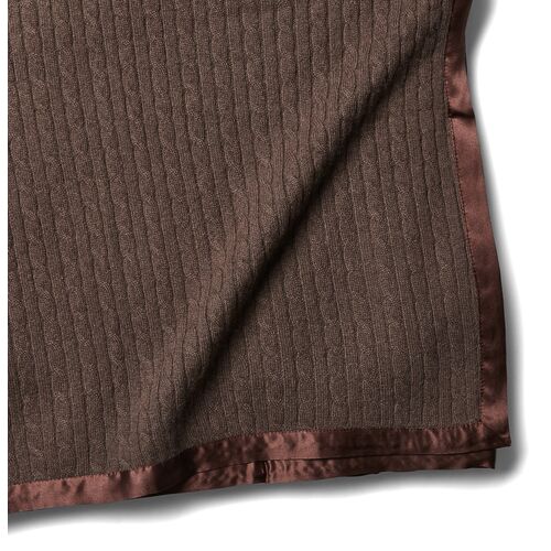 Cashmere Link Throw, Mocha 3 Cashmere Link Throw, Mocha
