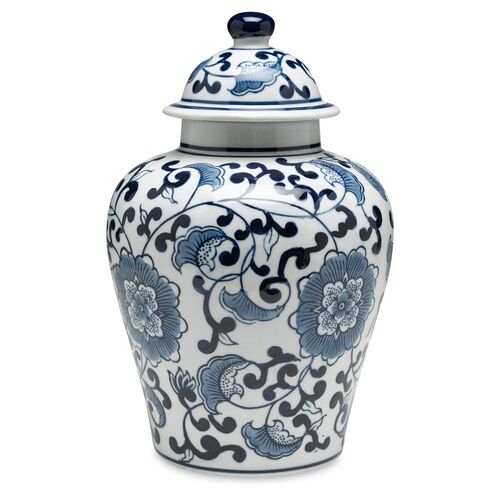 10" Royal Ginger Jar, Blue/White 1 10" Royal Ginger Jar, Blue/White